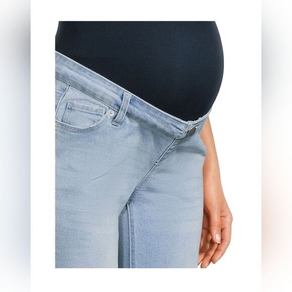 Nwt Time and Tru Women's Maternity Straight Jeans with Belly Band - Picture 4 of 7